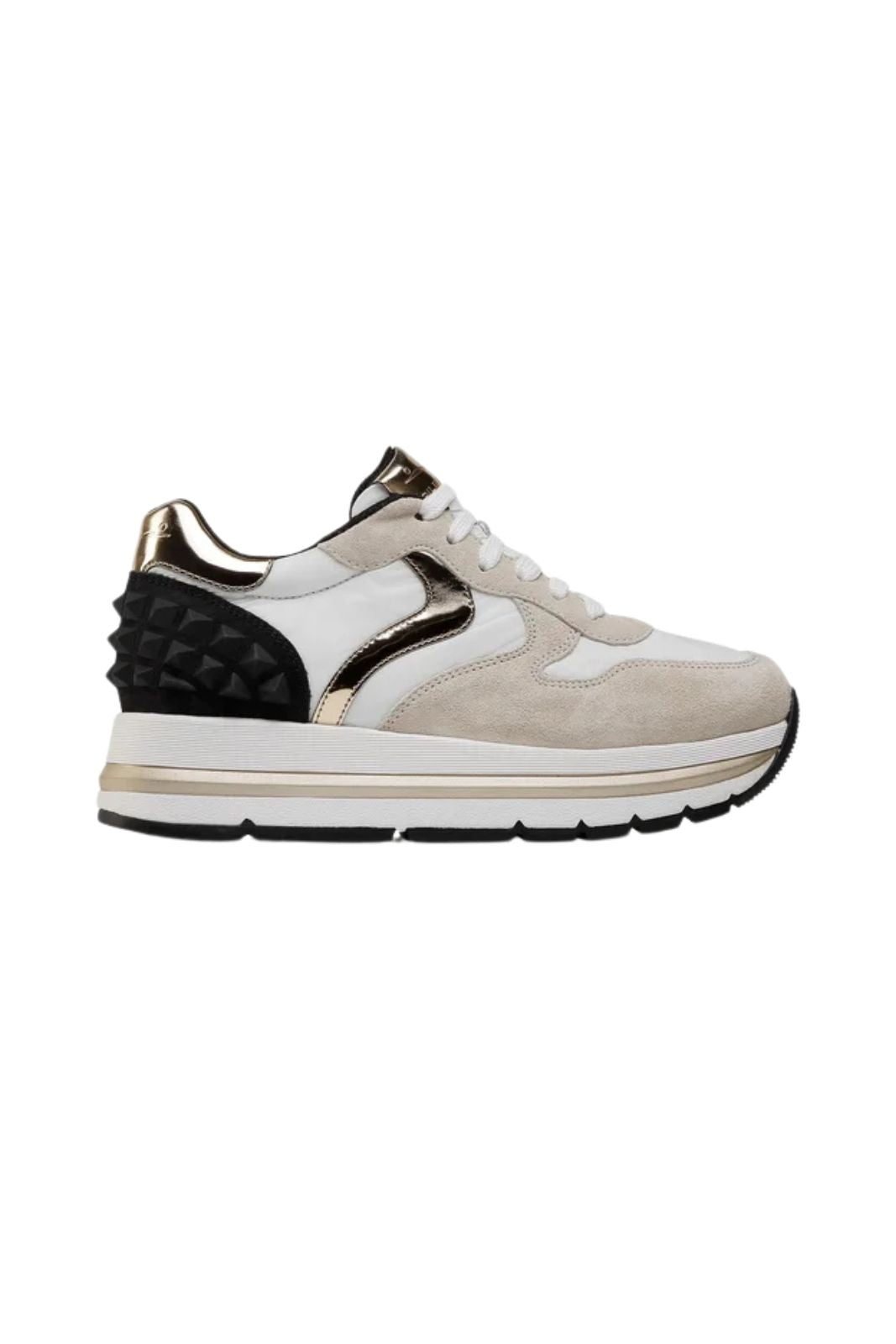 Voile Blanche Women's Sneakers with Studded Back Effect