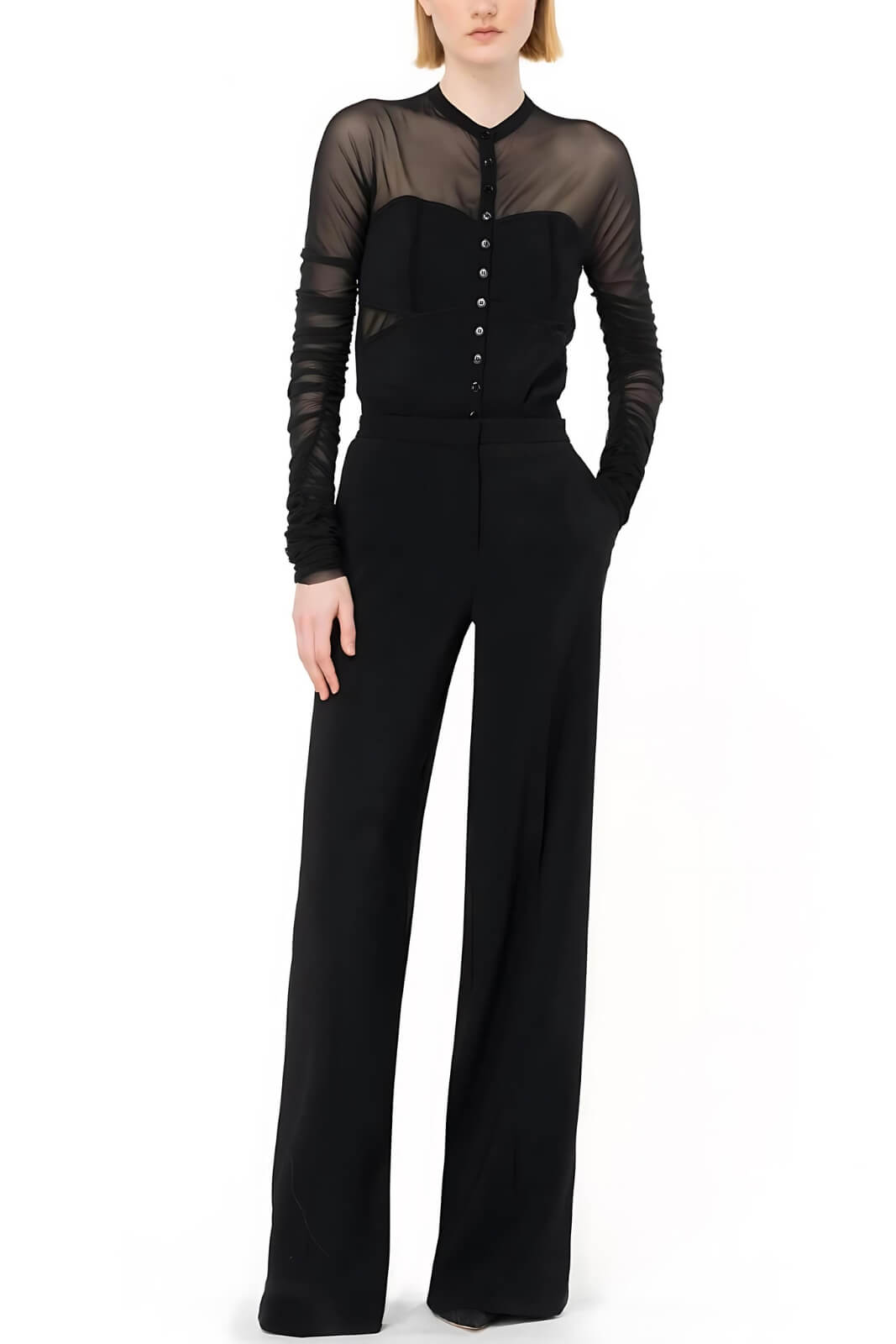 Pinko women's cardigan with tulle sleeves GELSO