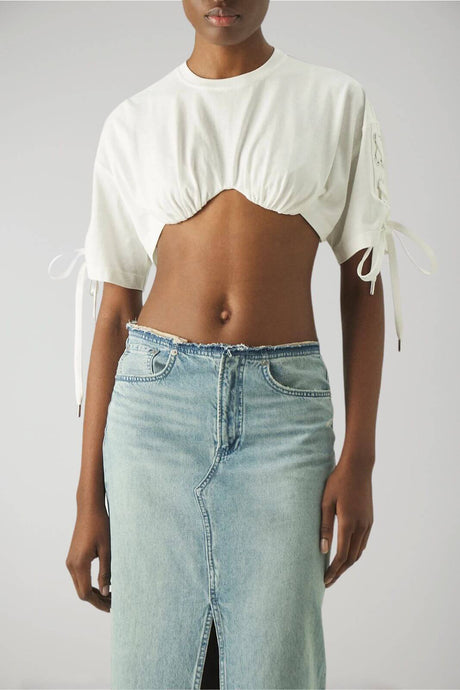 Crop top de mujer Pinko con cordones trenzados MIAMI