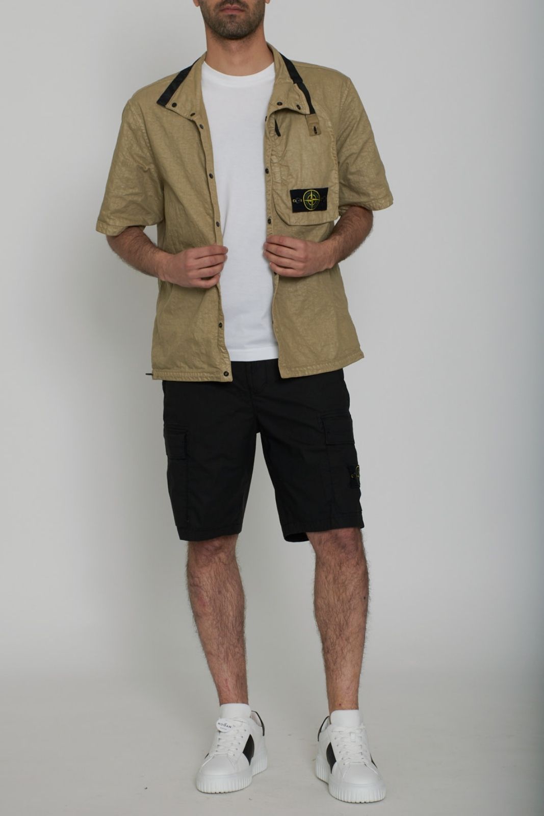 Stone Island men's overshirt ORGANIC LOOK NYLON PANAMA-TC