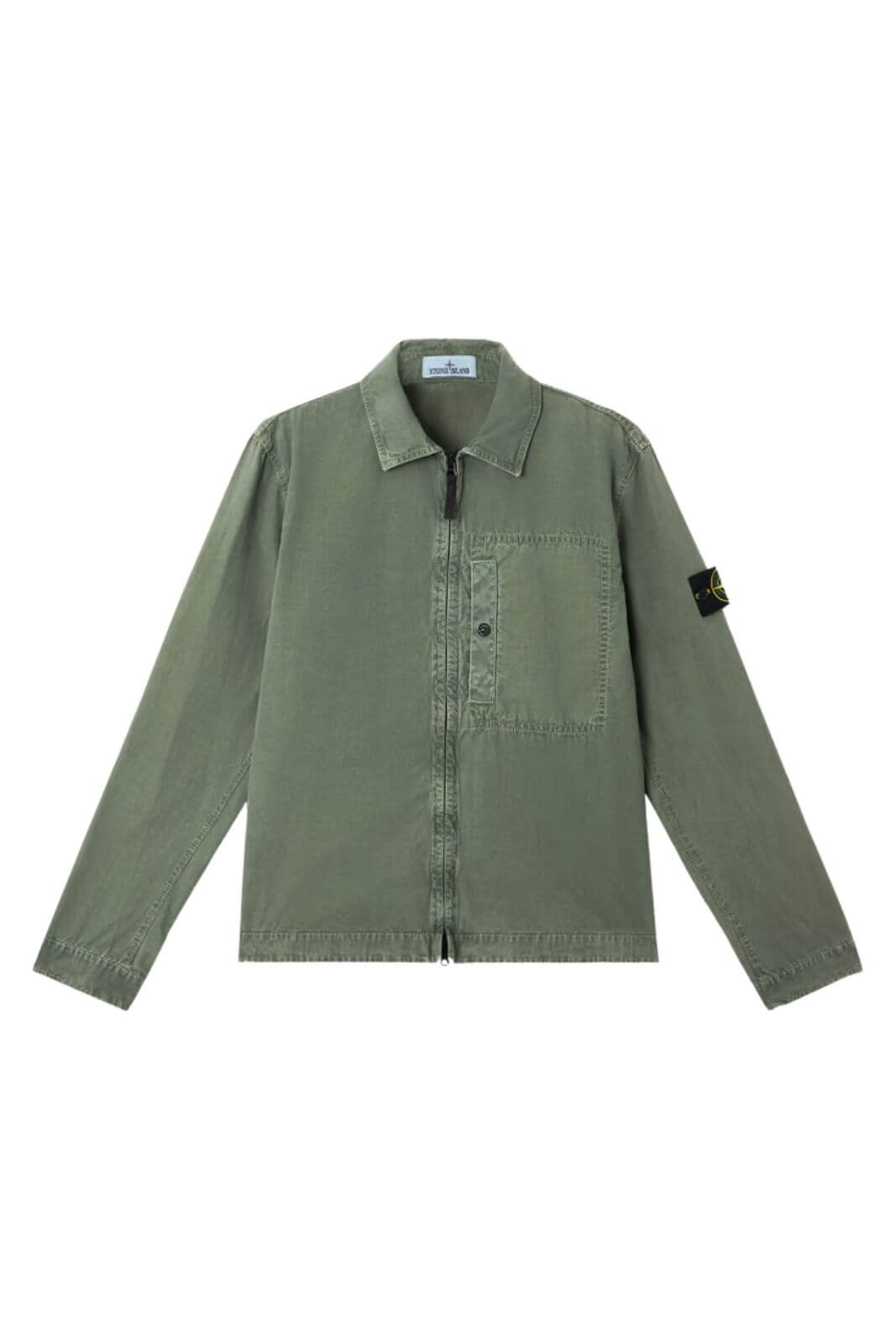 Stone Island men's overshirt BRUSHED ORGANIC COTTON CANVAS 'OLD' EFFECT