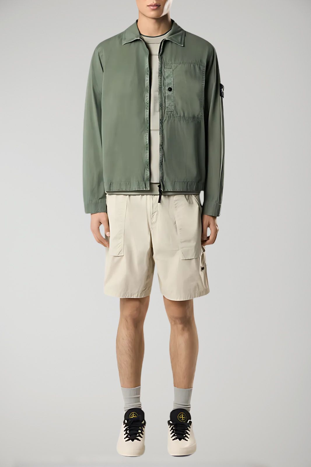 Stone Island men's overshirt BRUSHED ORGANIC COTTON CANVAS 'OLD' EFFECT