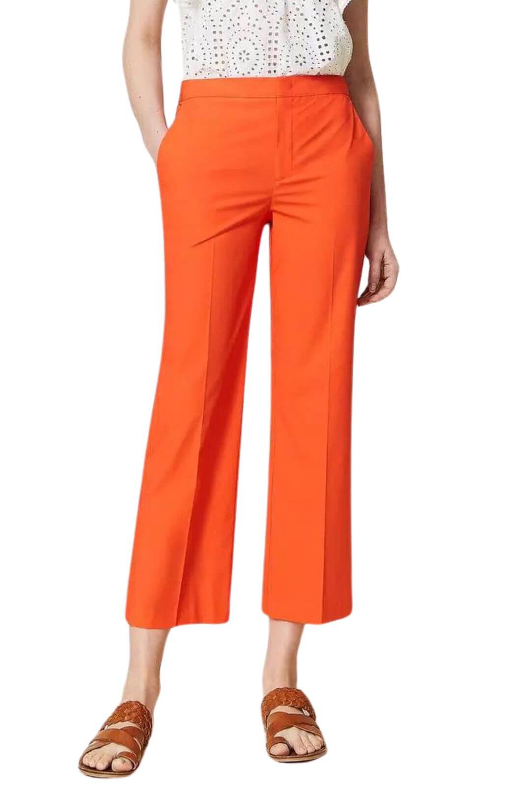 Twinset Women's cropped poplin trousers