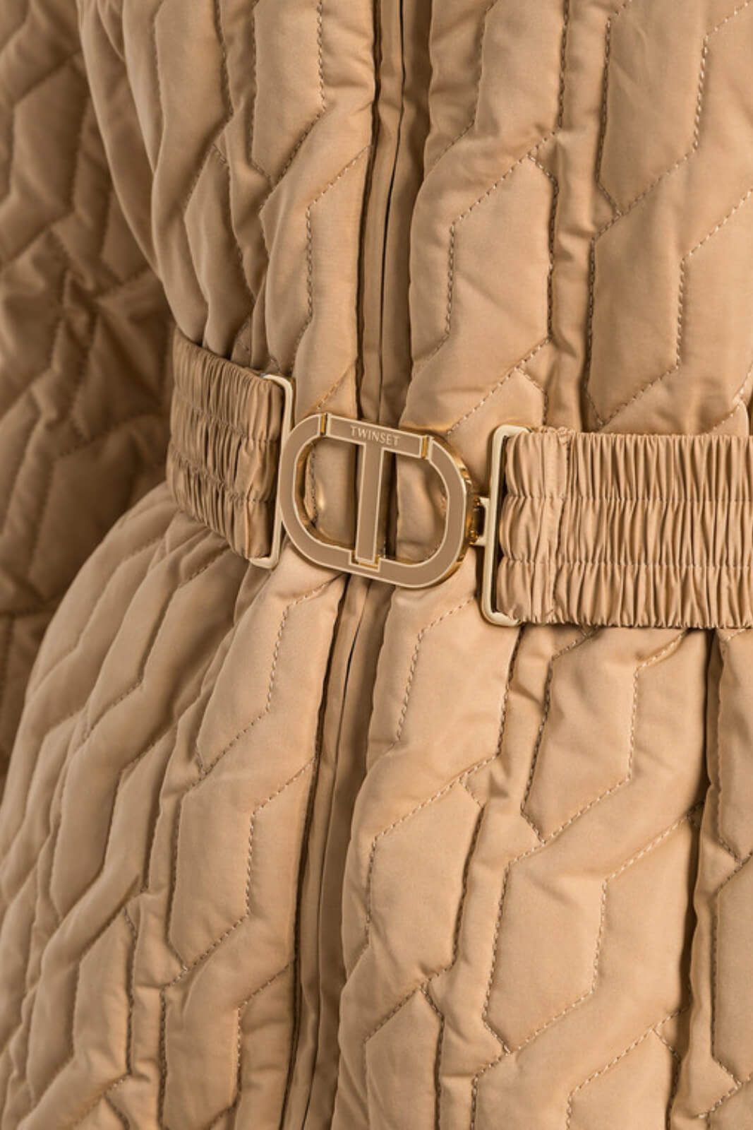 Twinset Quilted Jacket with Belt at the Waist