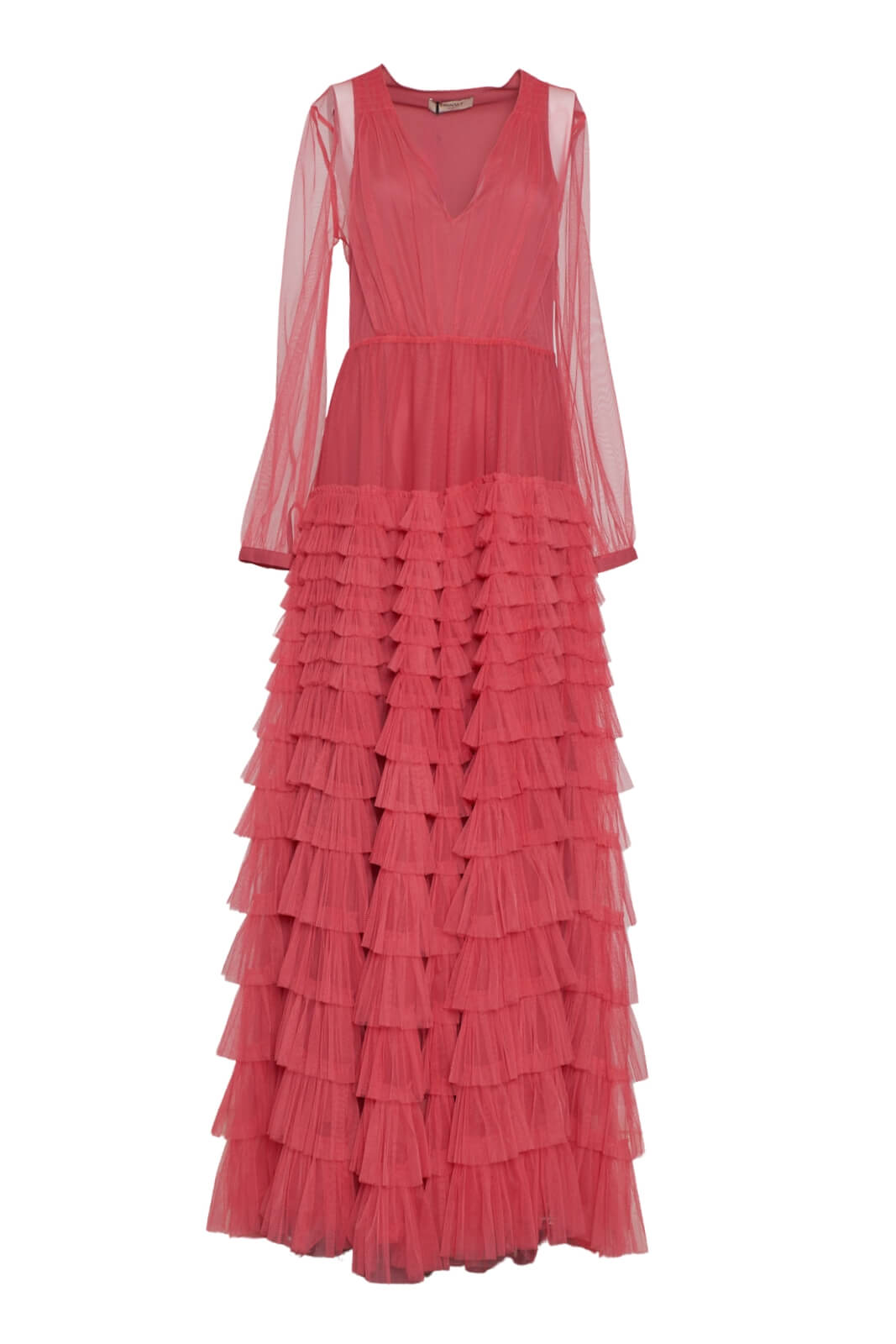 Twinset Women's Long Tulle Dress with Ruffles