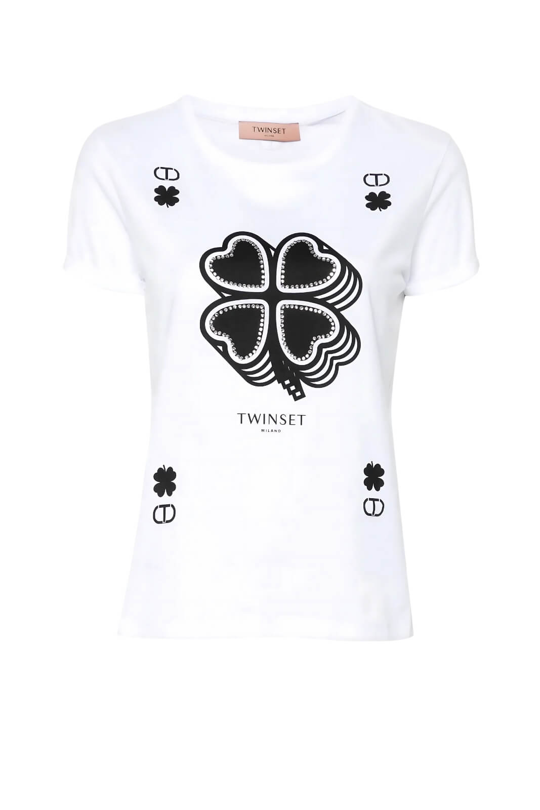Twinset Women's T-Shirt with Four-Leaf Clover Print