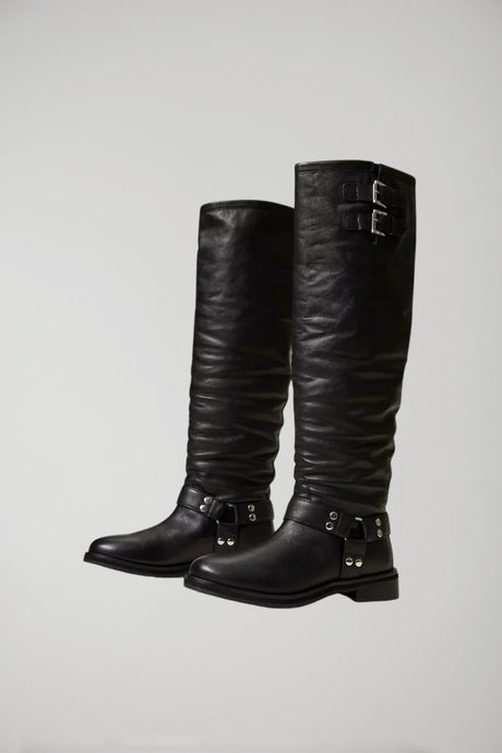 Twinset Milano stivali donna alti 'Darcy' in pelle con cinturini