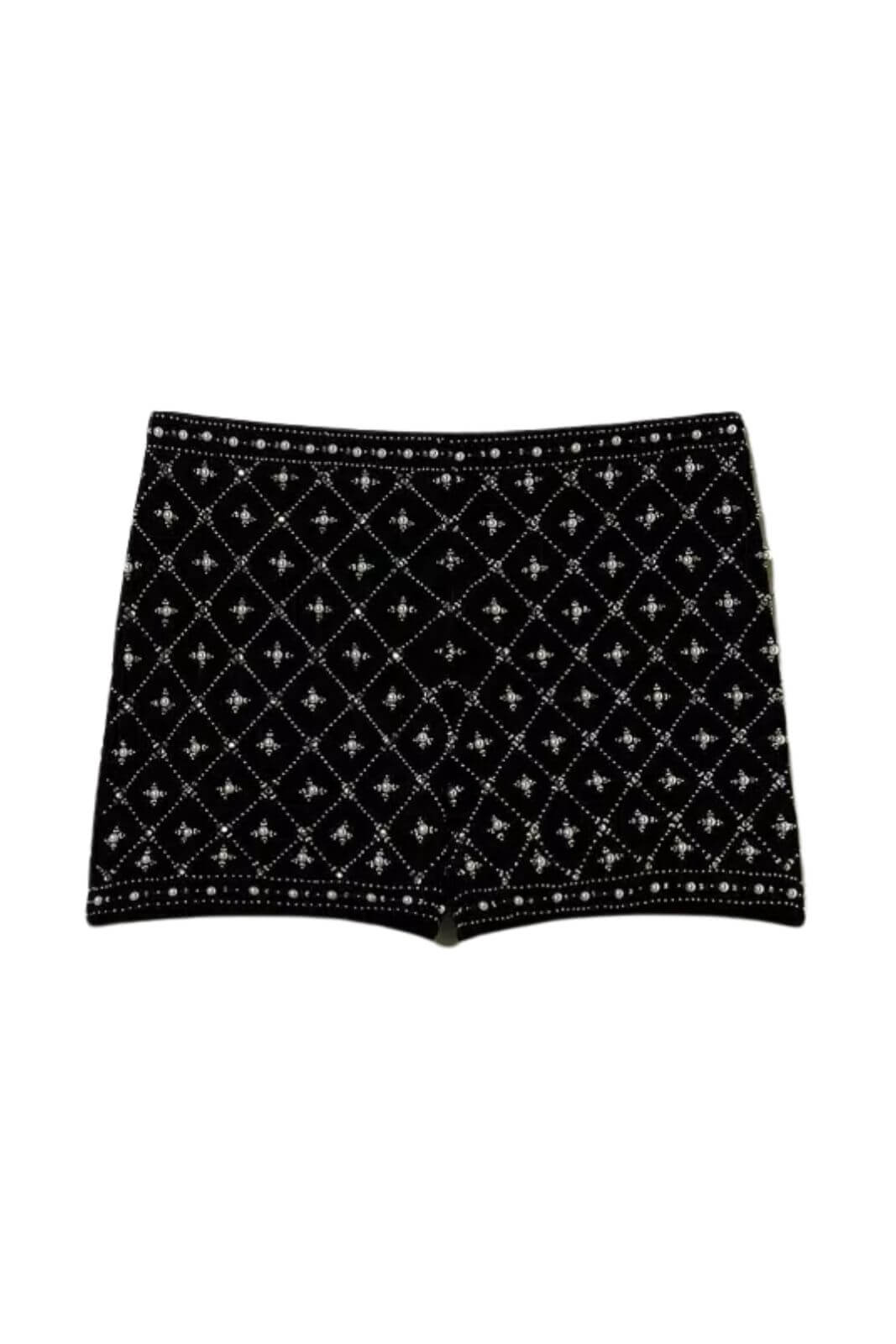 Twinset Milano women's embroidered velvet shorts