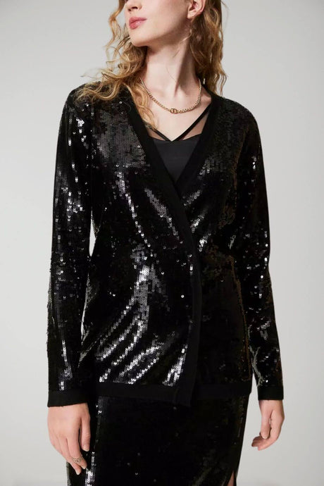 Twinset Milano cardigan donna full paillettes