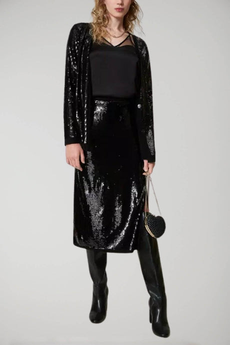 Twinset Milano cardigan donna full paillettes