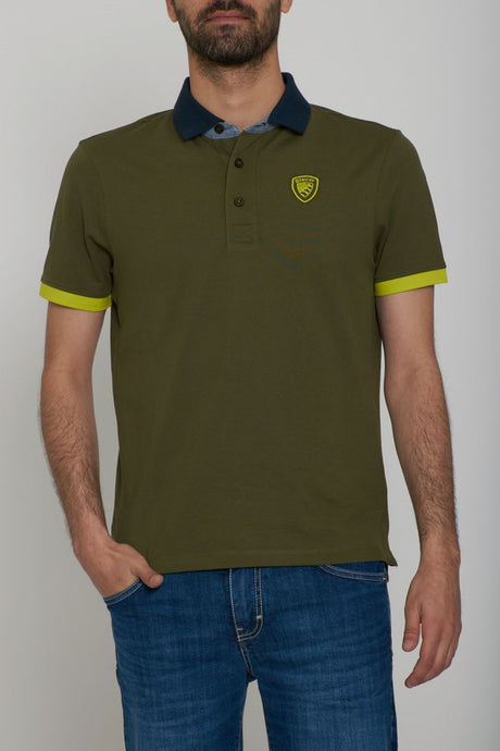 Blauer Polo Uomo In Piquet
