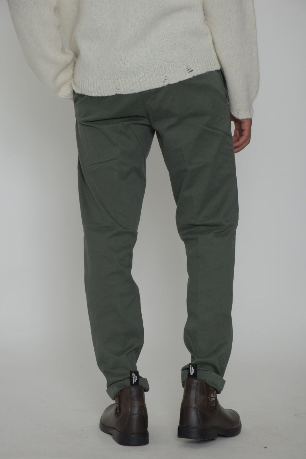 White Sand pantaloni uomo in gabardina