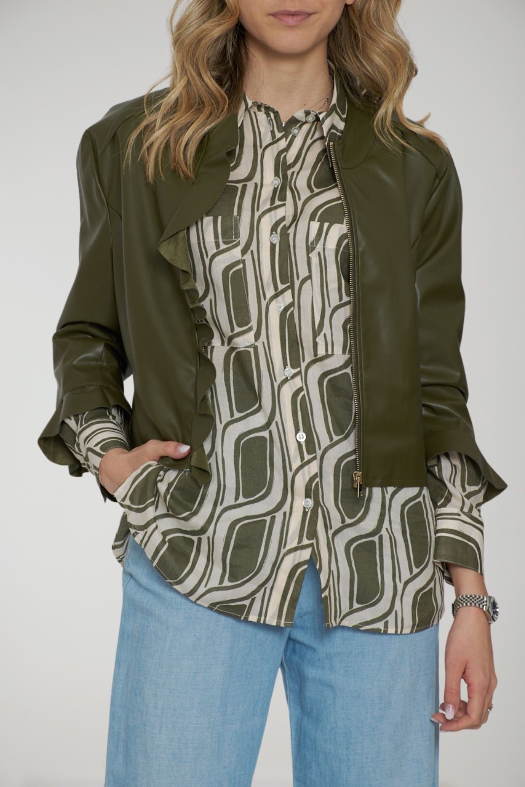 The Women's Jacket Dress with Ruffles