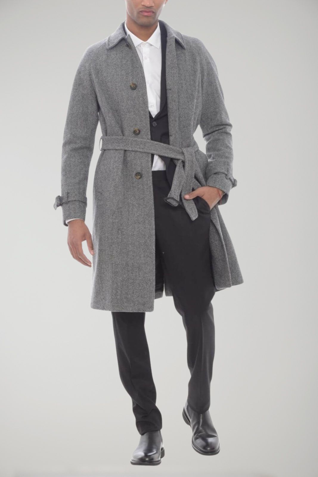 Manuel Ritz herringbone pattern men's coat