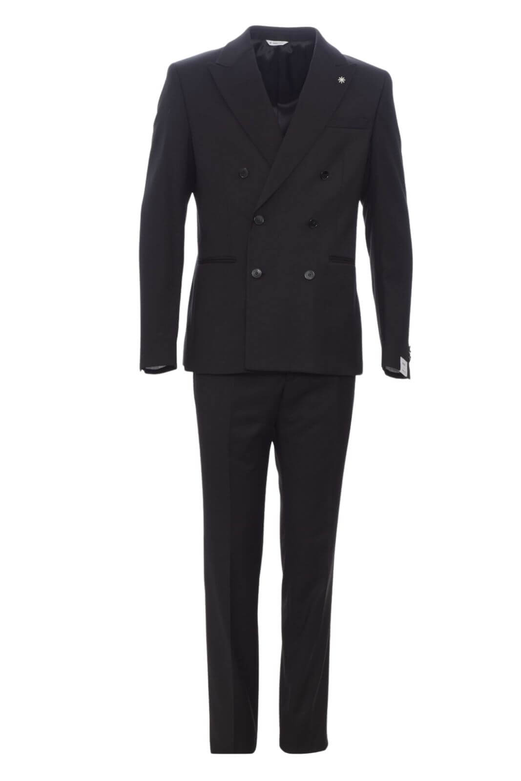 Blazer Vestito Doppiopetto Nero Manuel Ritz Abito Uomo Doppiopetto