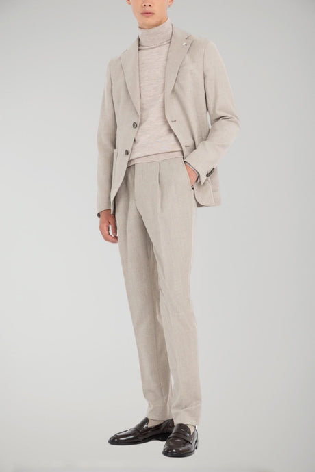 Manuel Ritz abito uomo slim in flanella di lana stretch