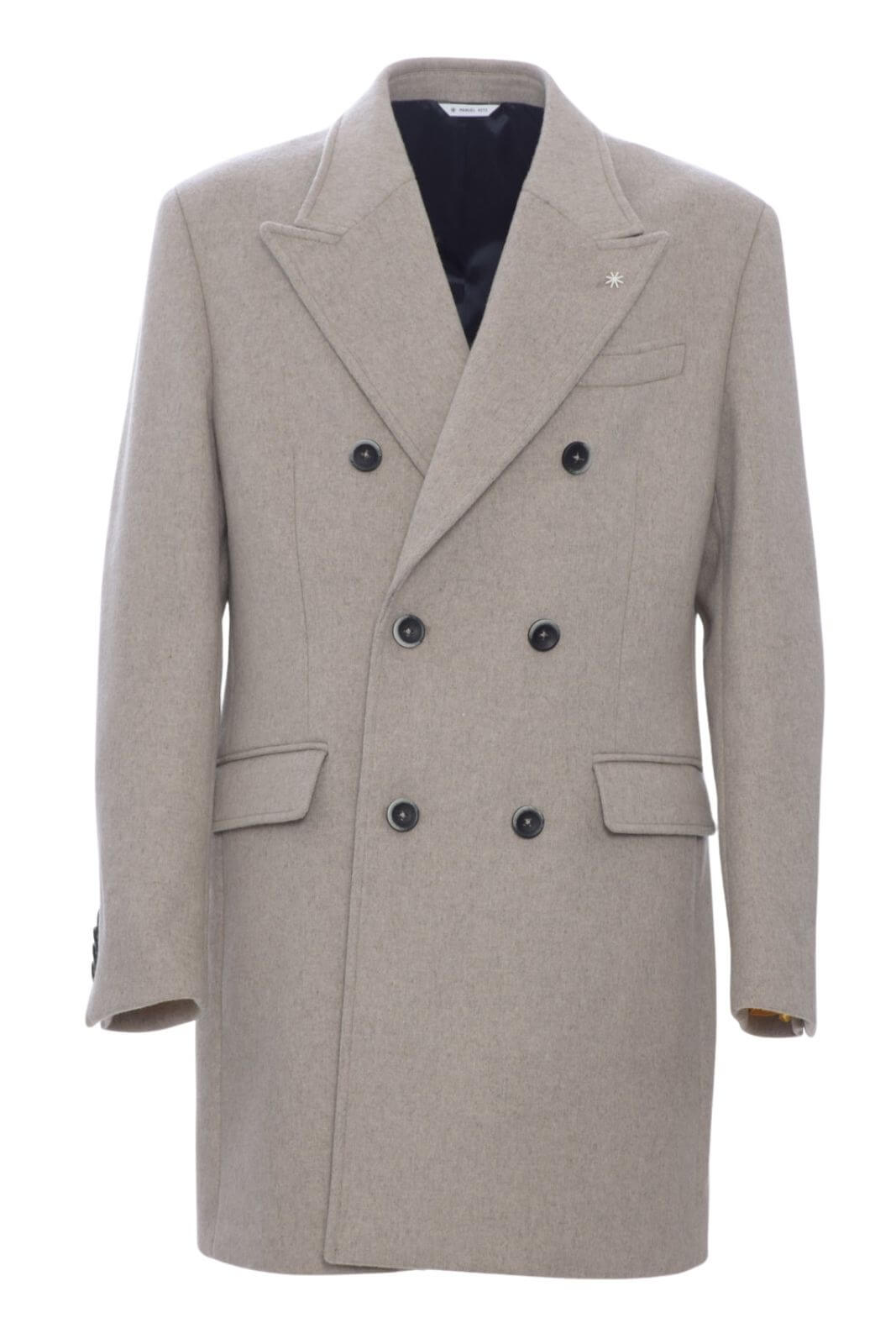 Manuel Ritz men's double-breasted coat in wool blend cloth