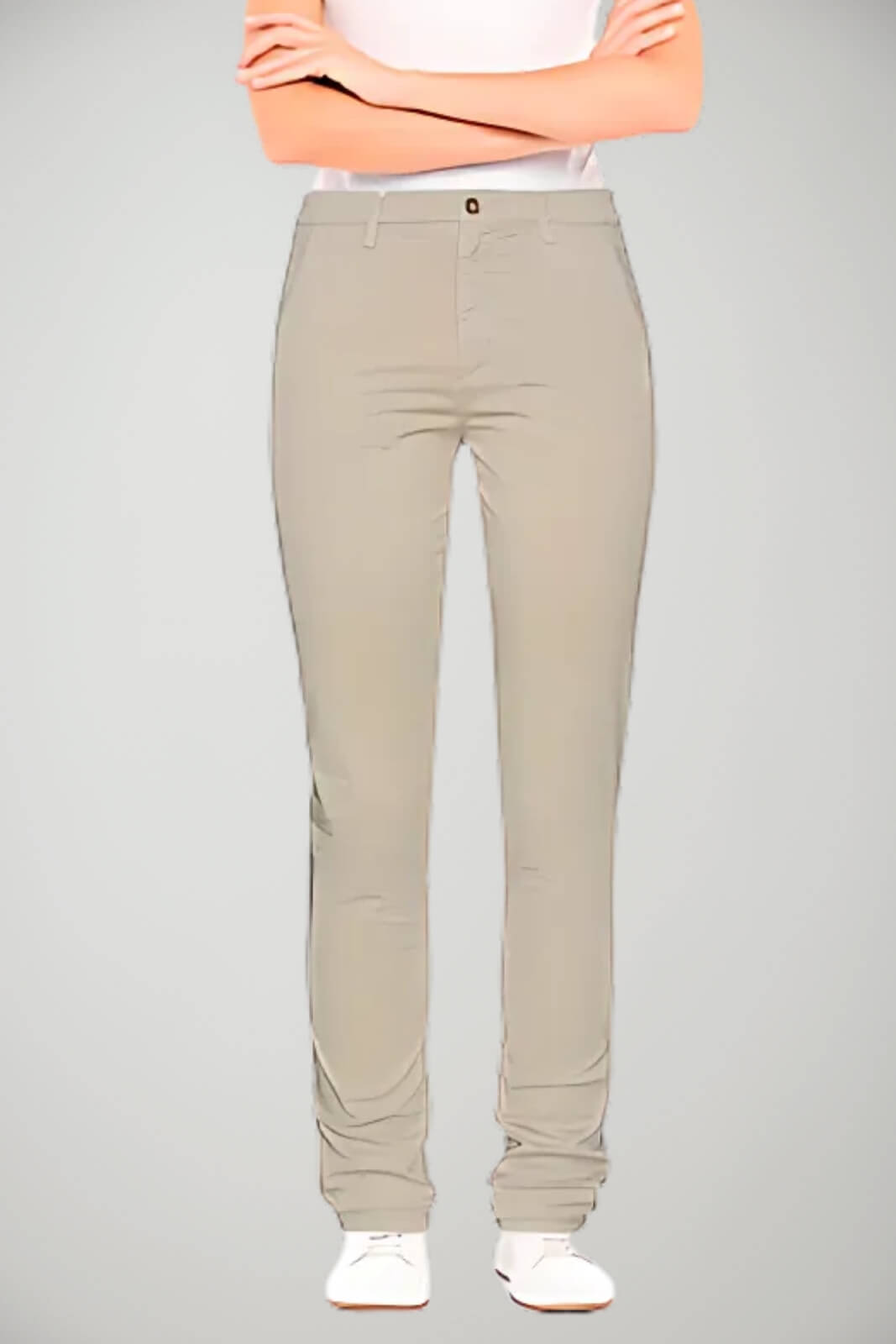 Pantaloni da donna 40 Weft chino in velluto tinta unita fronte 1