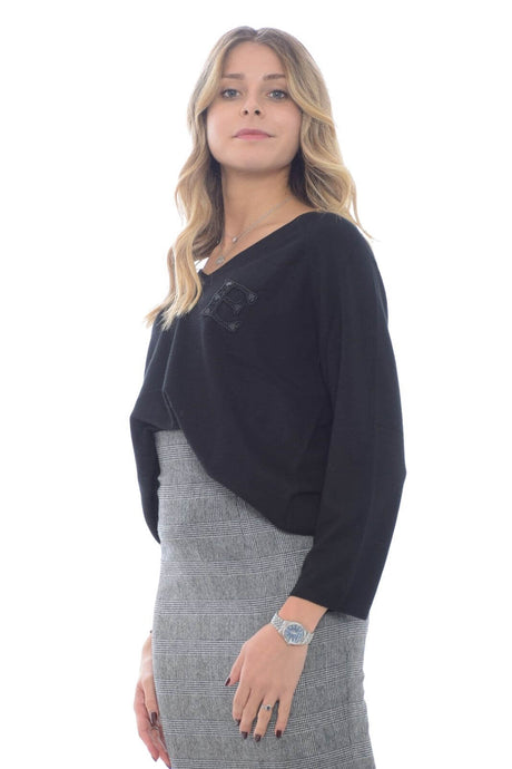 Ermano Scervino Women's Sweater with rhinestone brand logo