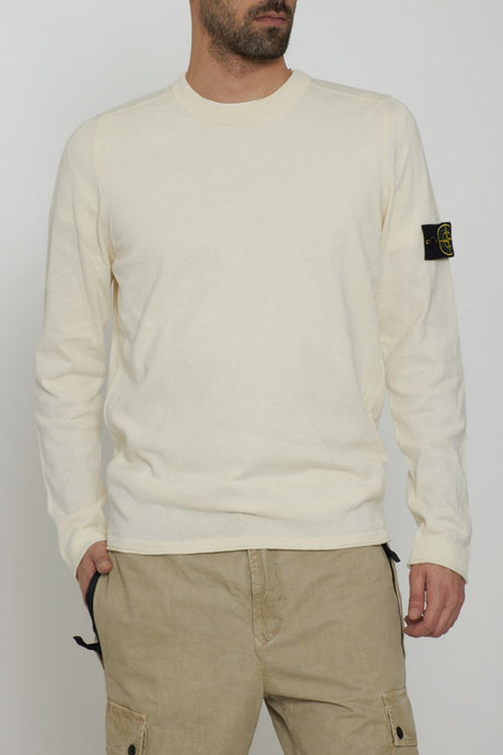 Suéter de hombre Stone Island ALGODÓN ORGÁNICO CRUDO LIGERO A MANO