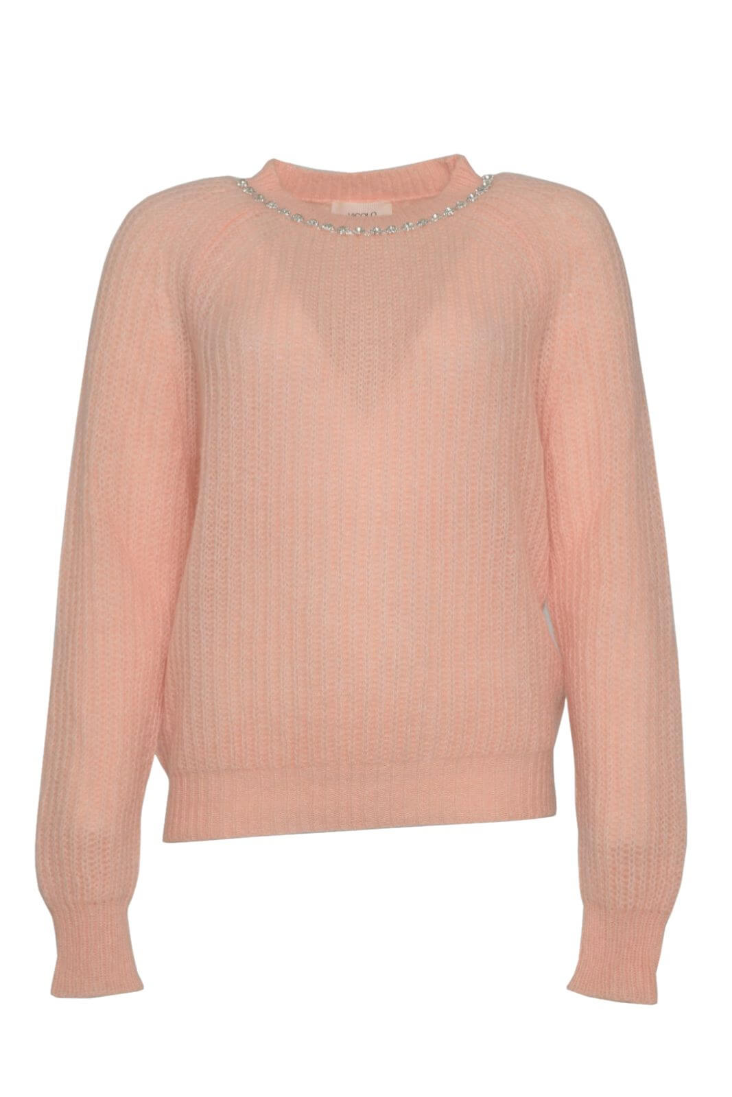 Vicolo women's sweater with rhinestone collar