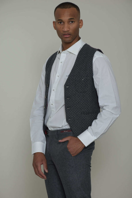 Loft1 Chaleco de hombre con estampado de lunares