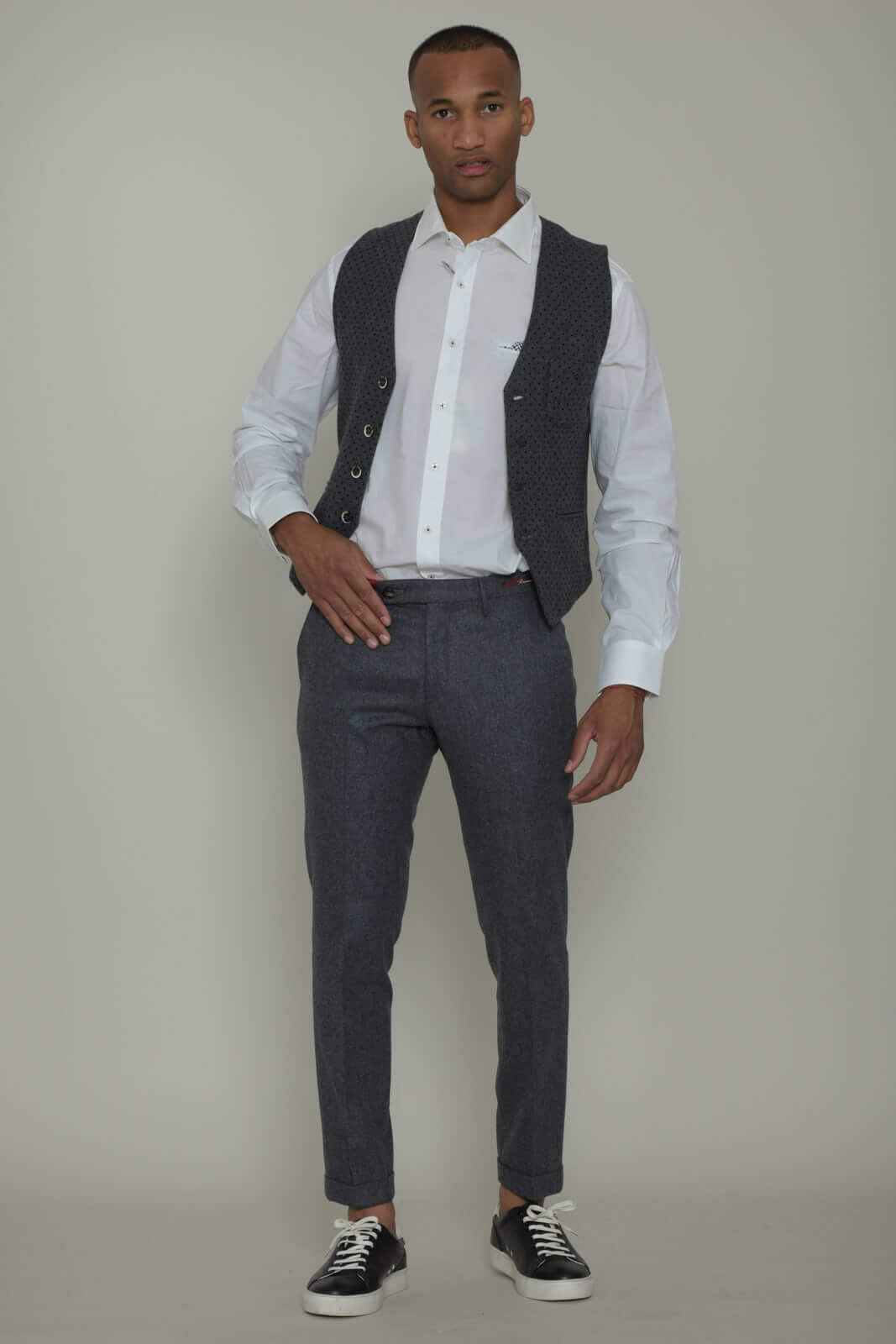 Loft1 Gilet Uomo con fantasia a pois