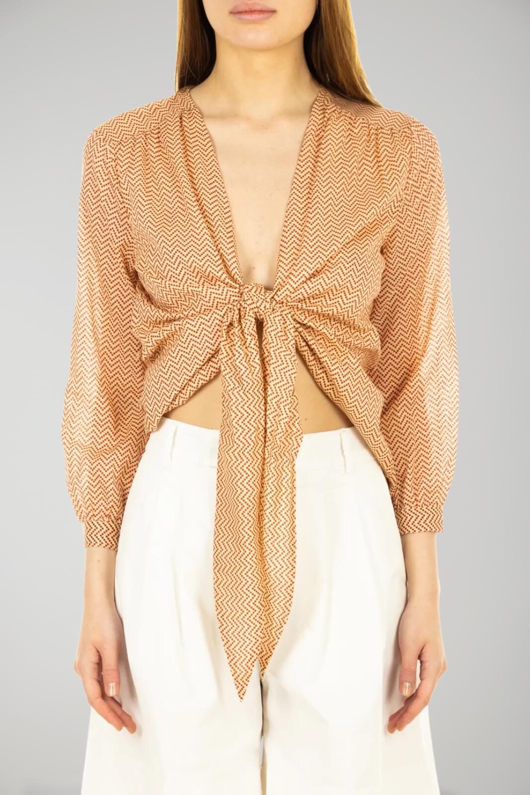 Blusa de mujer Niù con lazo de muselina