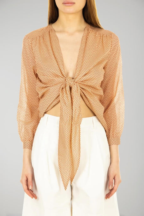 Blusa de mujer Niù con lazo de muselina