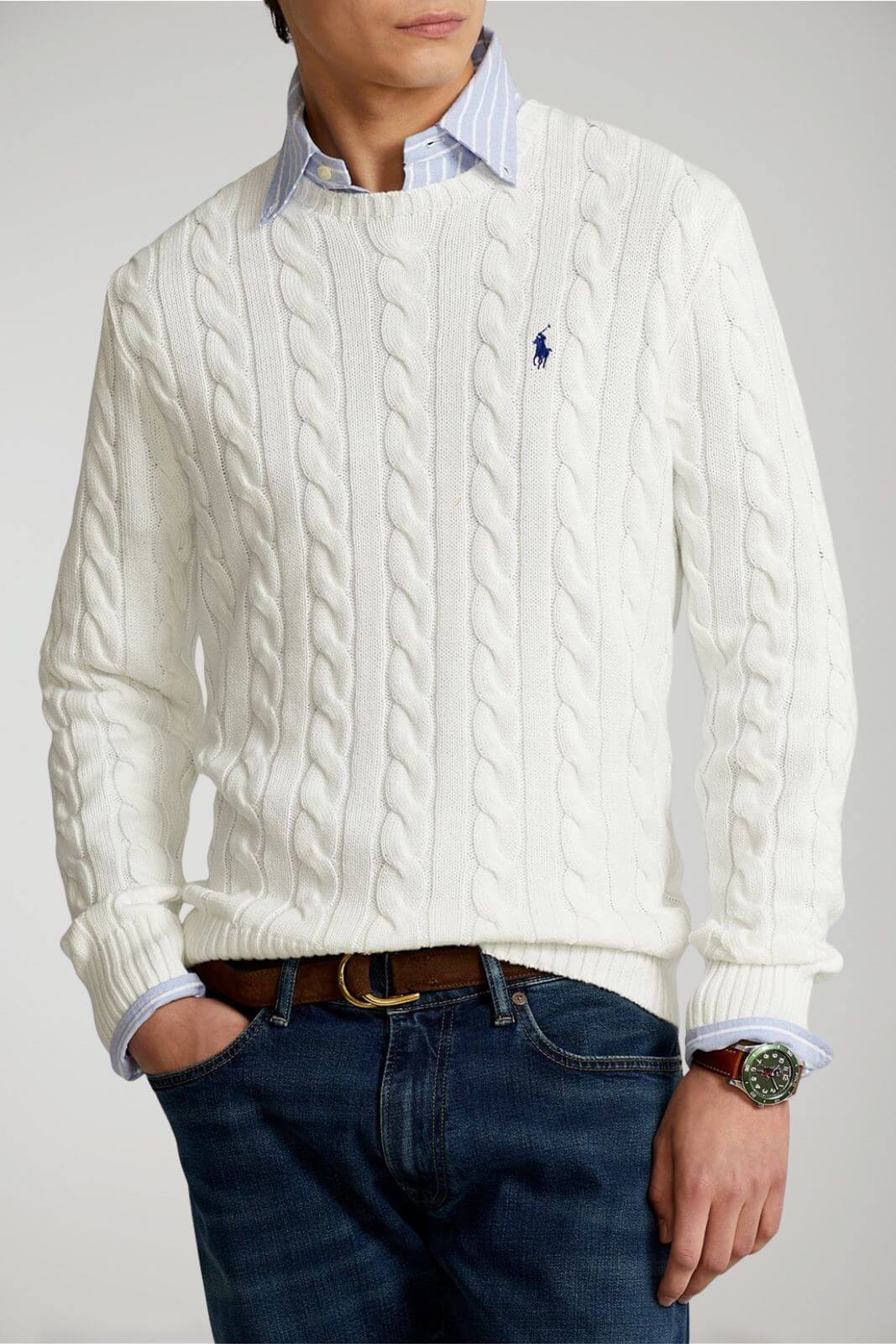 Polo Ralph Lauren maglia uomo a trecce girocollo