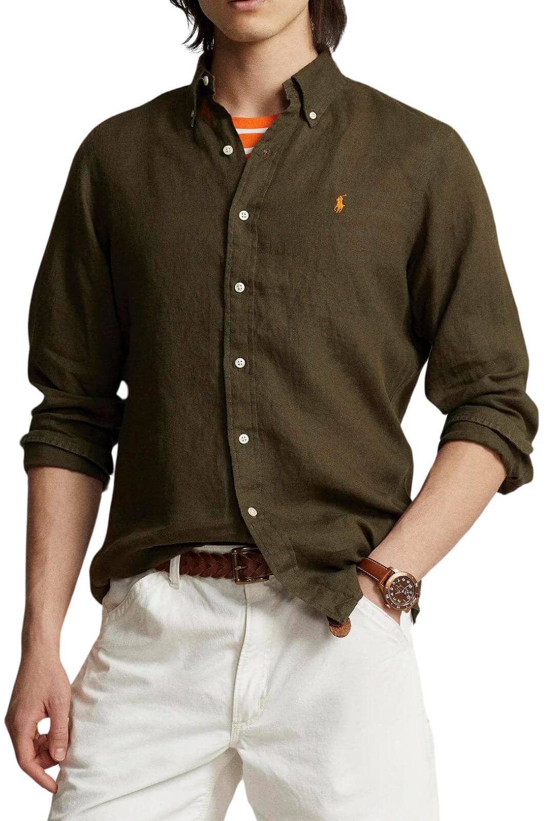 Polo Ralph Lauren camicia uomo in lino botton down