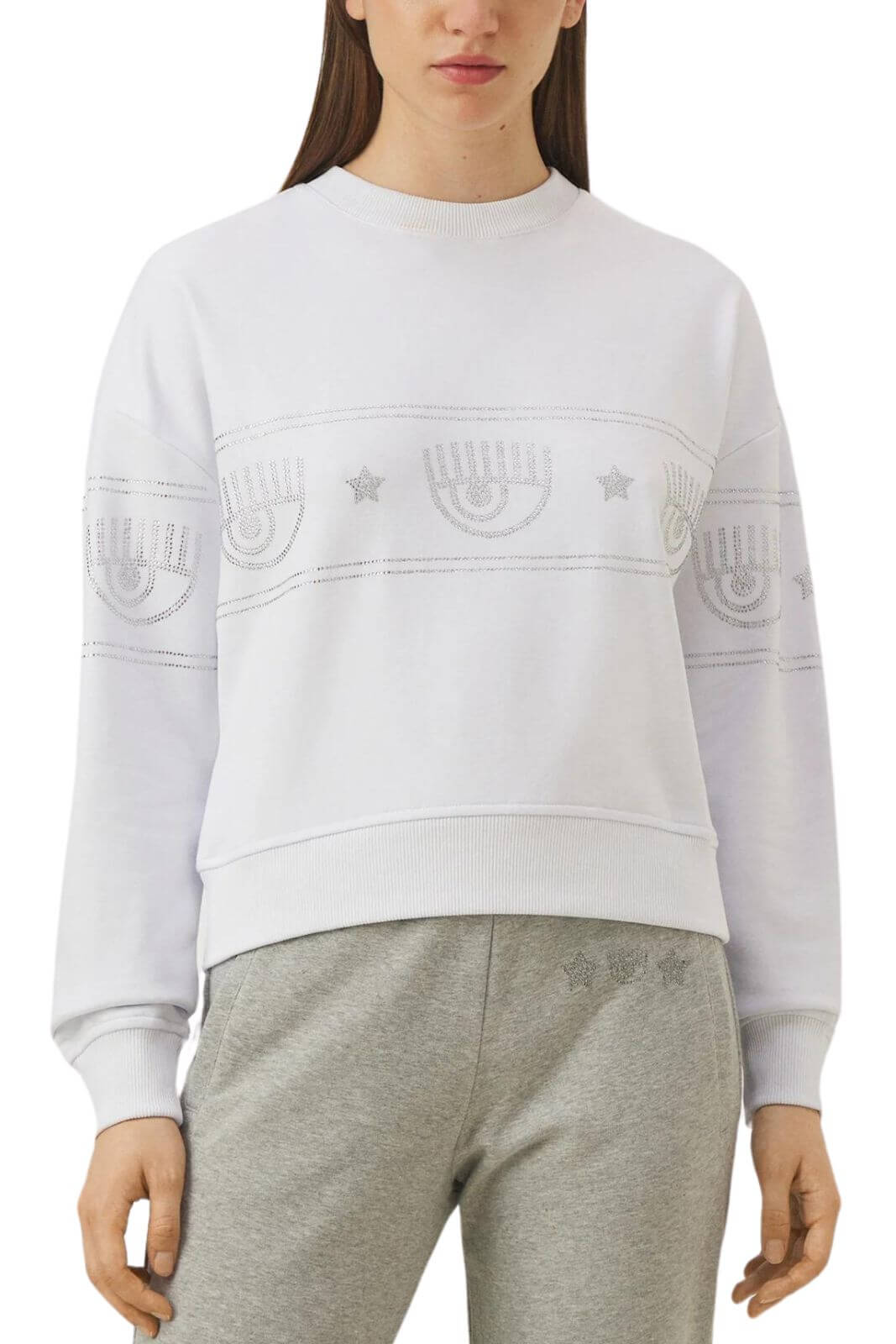 Chiara Ferragni Women's Sweatshirt MAXI LOGOMANIA STRASS