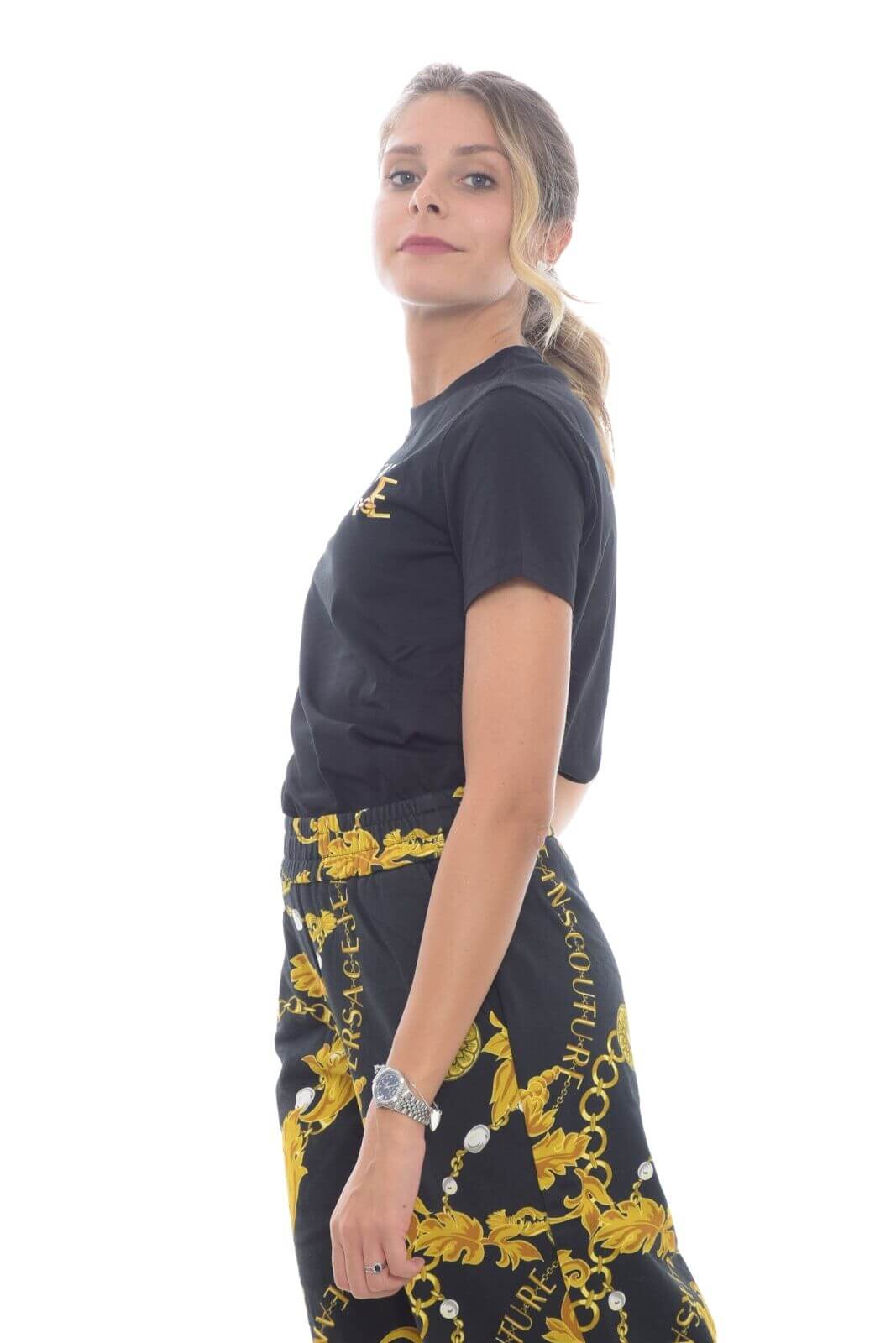 Camiseta mujer Versace Jeans Couture LOGO CADENA ALGODÓN ORGÁNICO