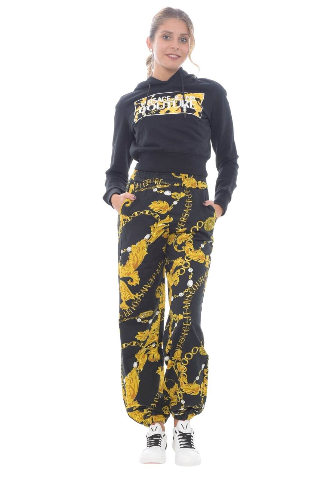 Versace Jeans Couture WOMEN'S SWEATSHIRT LOGO PEARLS