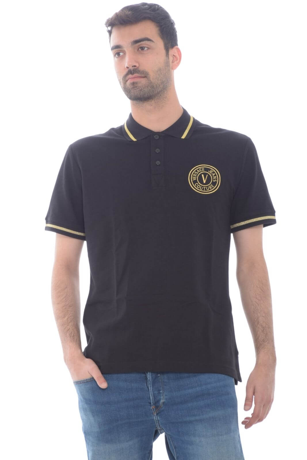 Versace Jeans Couture men's polo shirt with Emblem logo