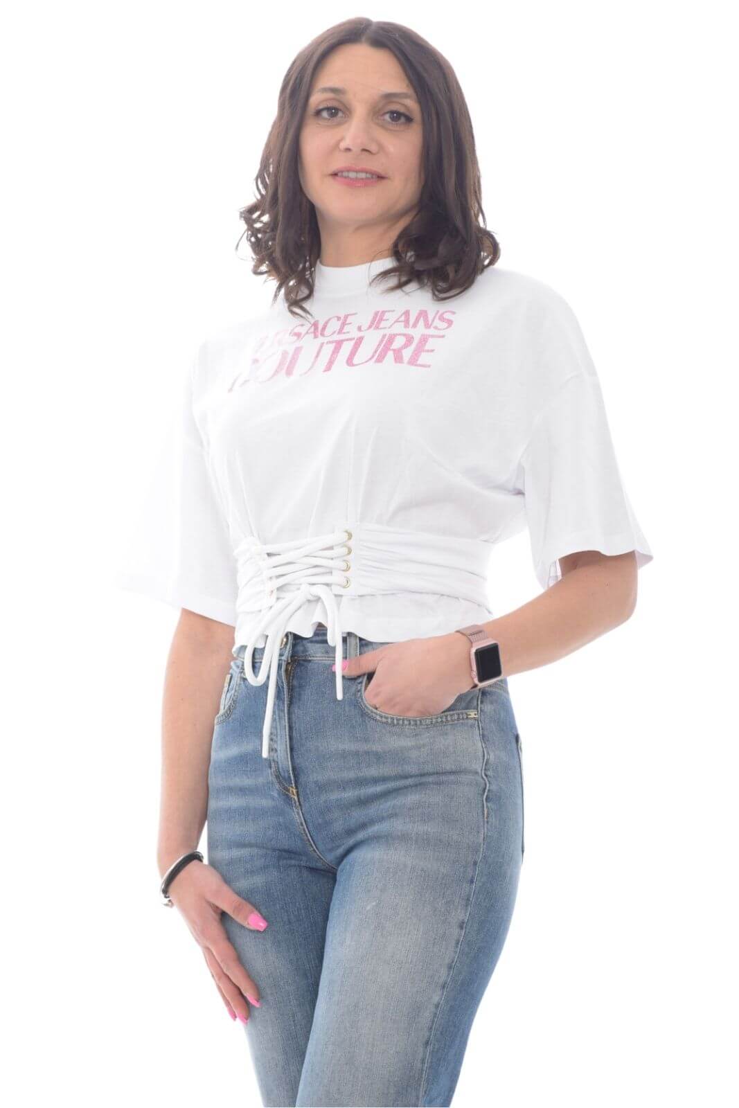 Versace Jeans Couture T Shirt donna con lacci