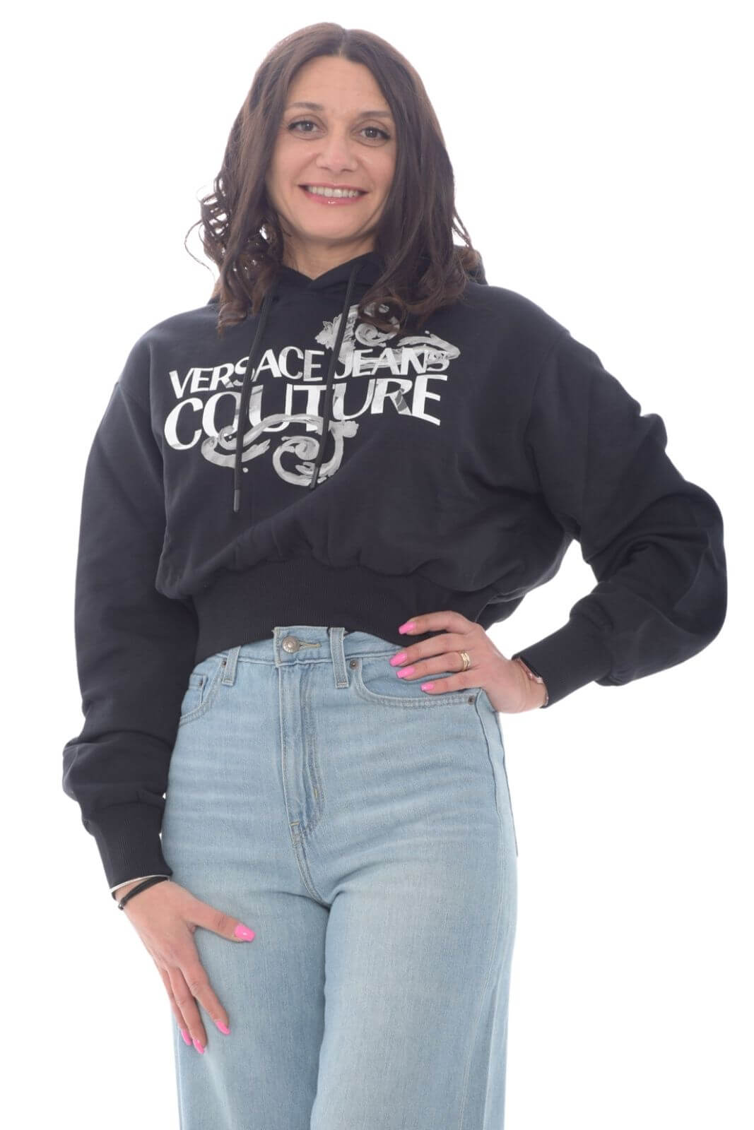 Versace Jeans Couture felpa donna logo Watercolor