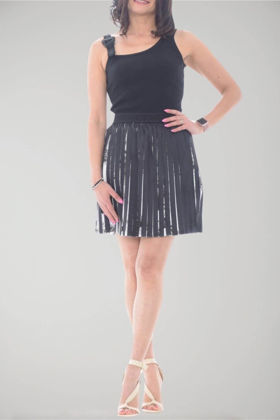 Versace Jeans Couture women's ribbed tank top with baroque buckle