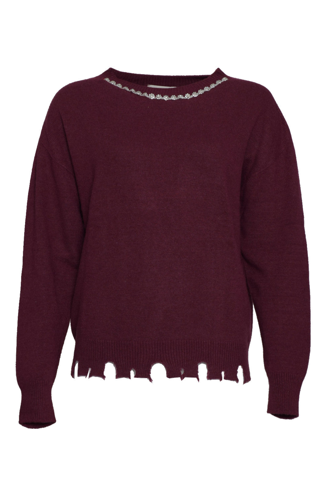 Vicolo Women's Sweater with Rhinestones on the Neck