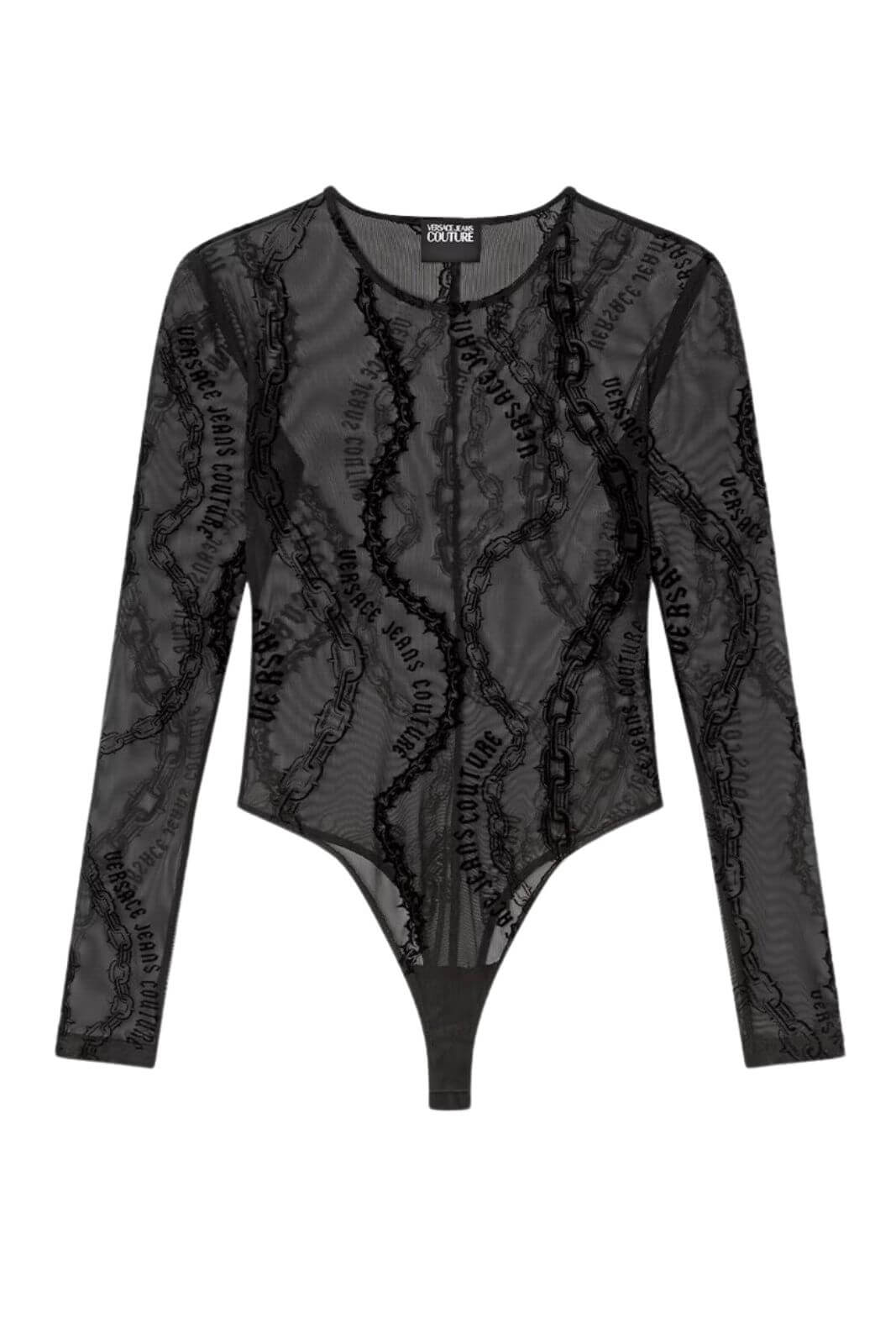 Versace Jeans Couture women's bodysuit in chain couture tulle