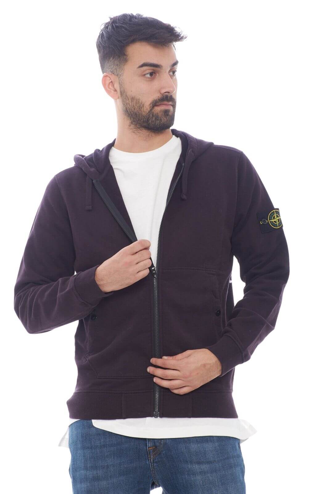 Stone island sale felpa viola