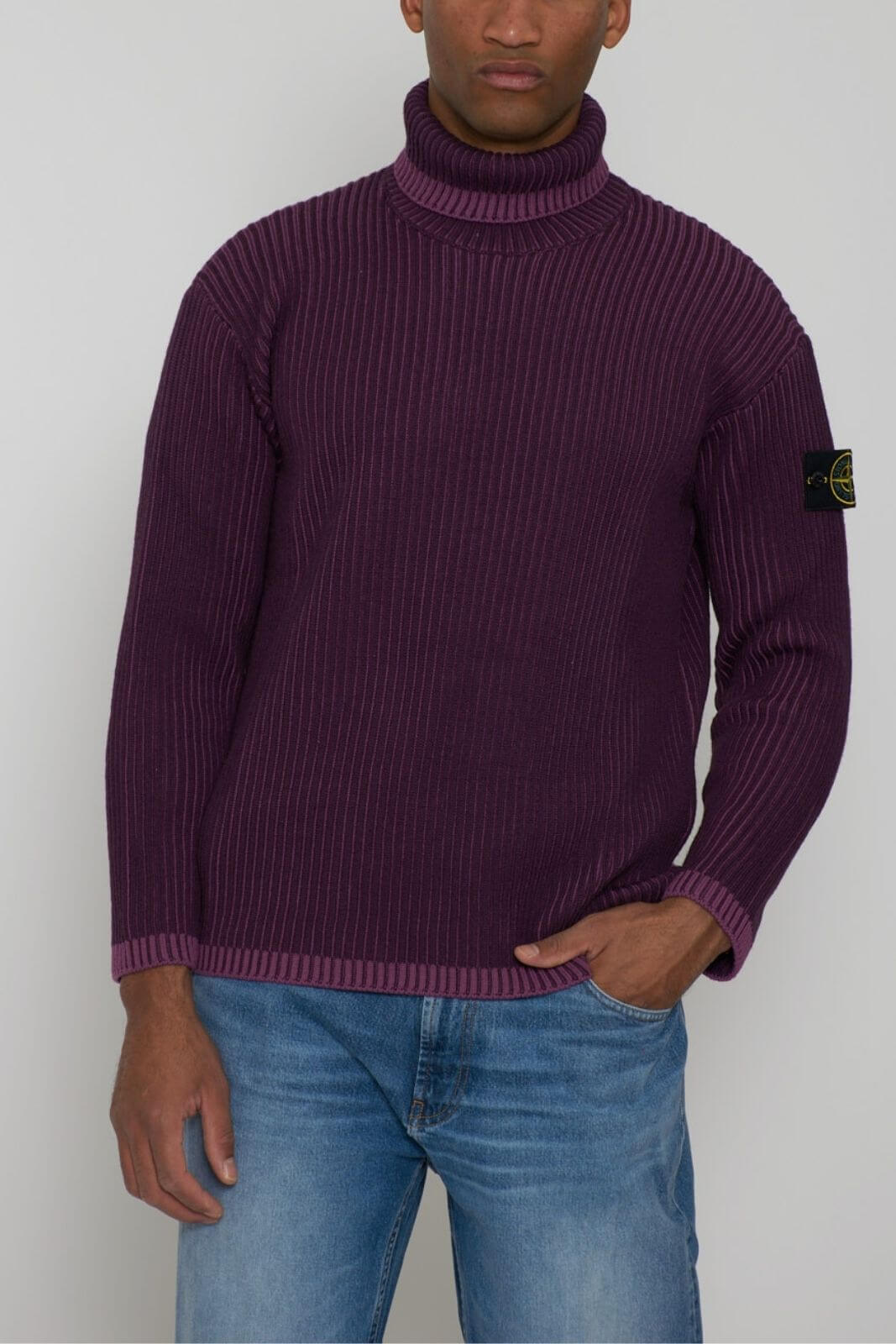 Stone Island men's English rib sweater