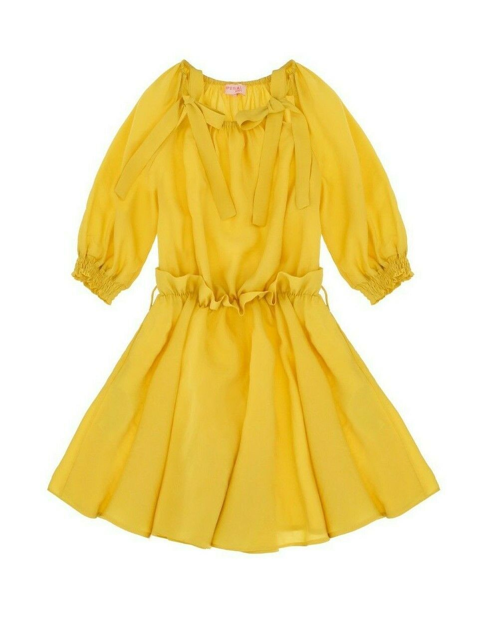 Abito Imperial da bambina giallo con fiocchi e roches