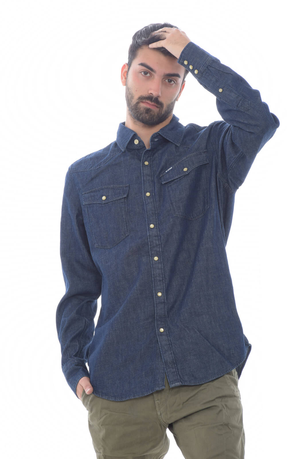 G Star Men's Slim Fit Denim Shirt