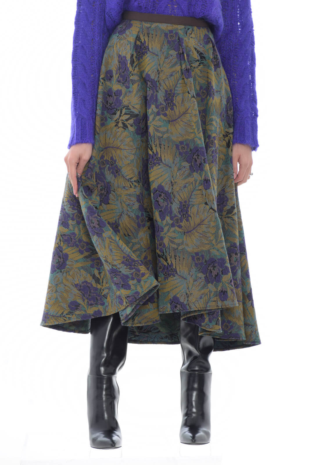 Madame Shoushou Falda de mujer con estampado de damasco