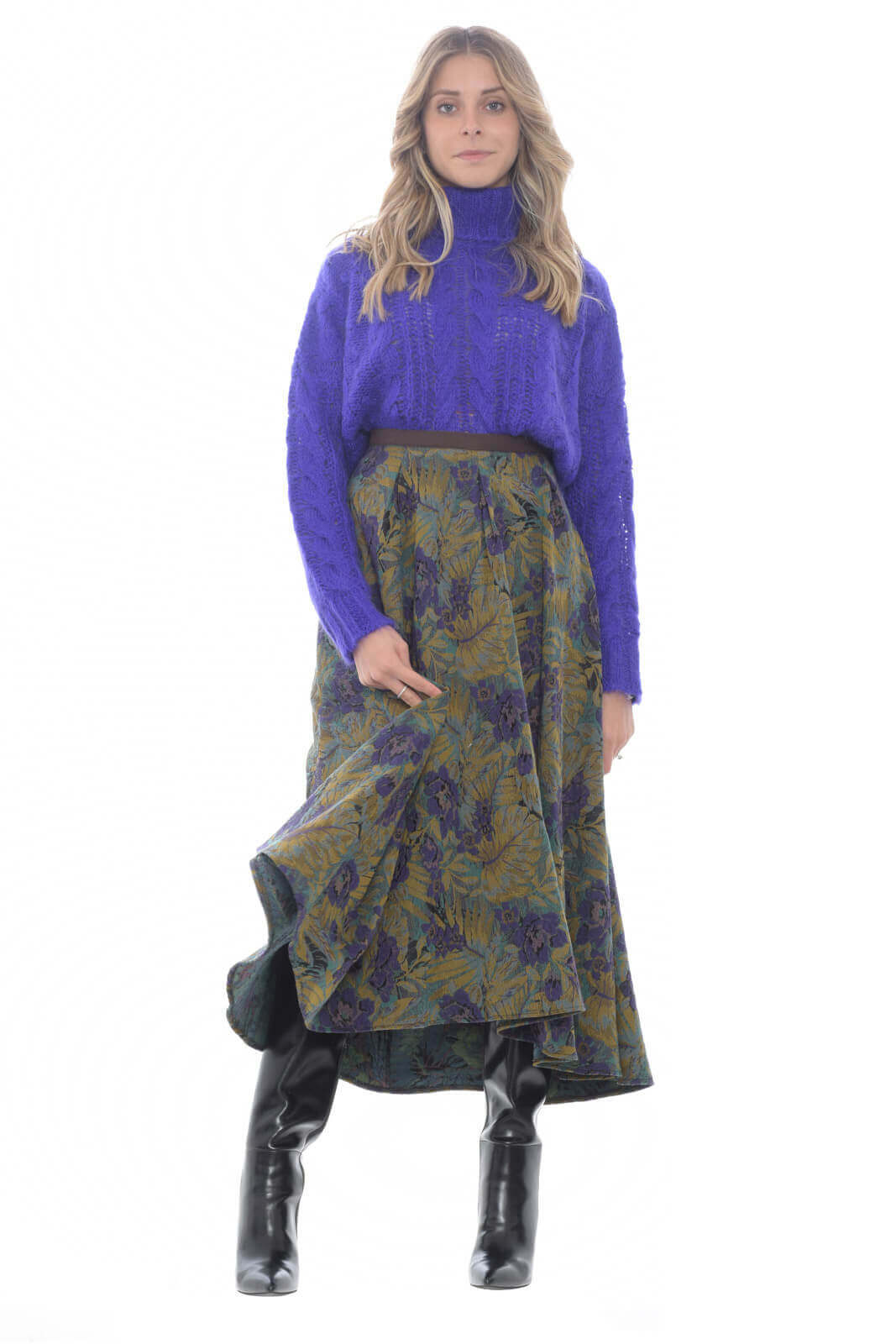 Madame Shoushou Women's skirt in damask pattern