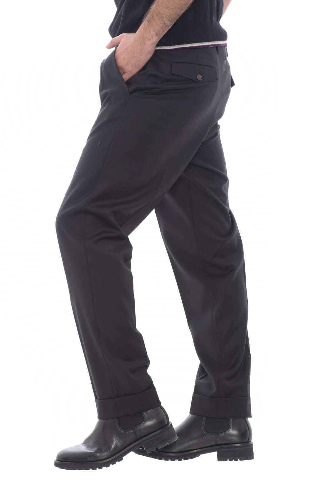 Michele Carbone pantaloni uomo con doppia pences