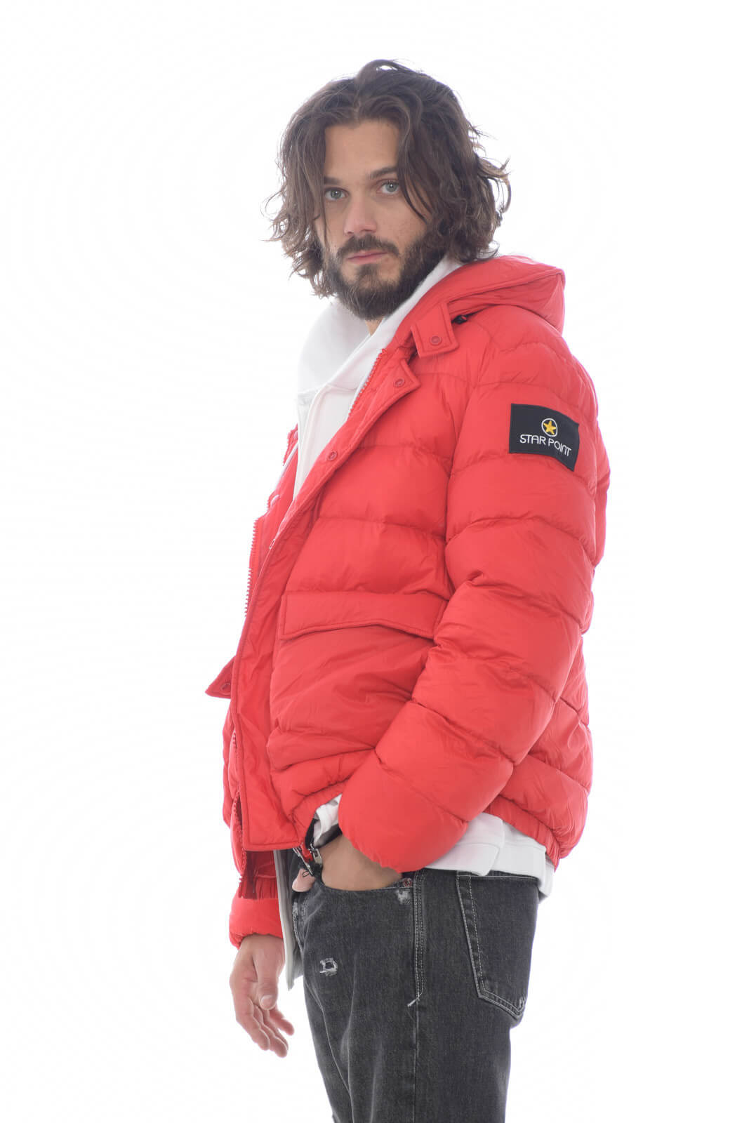 Star Point Men's down jacket with hood