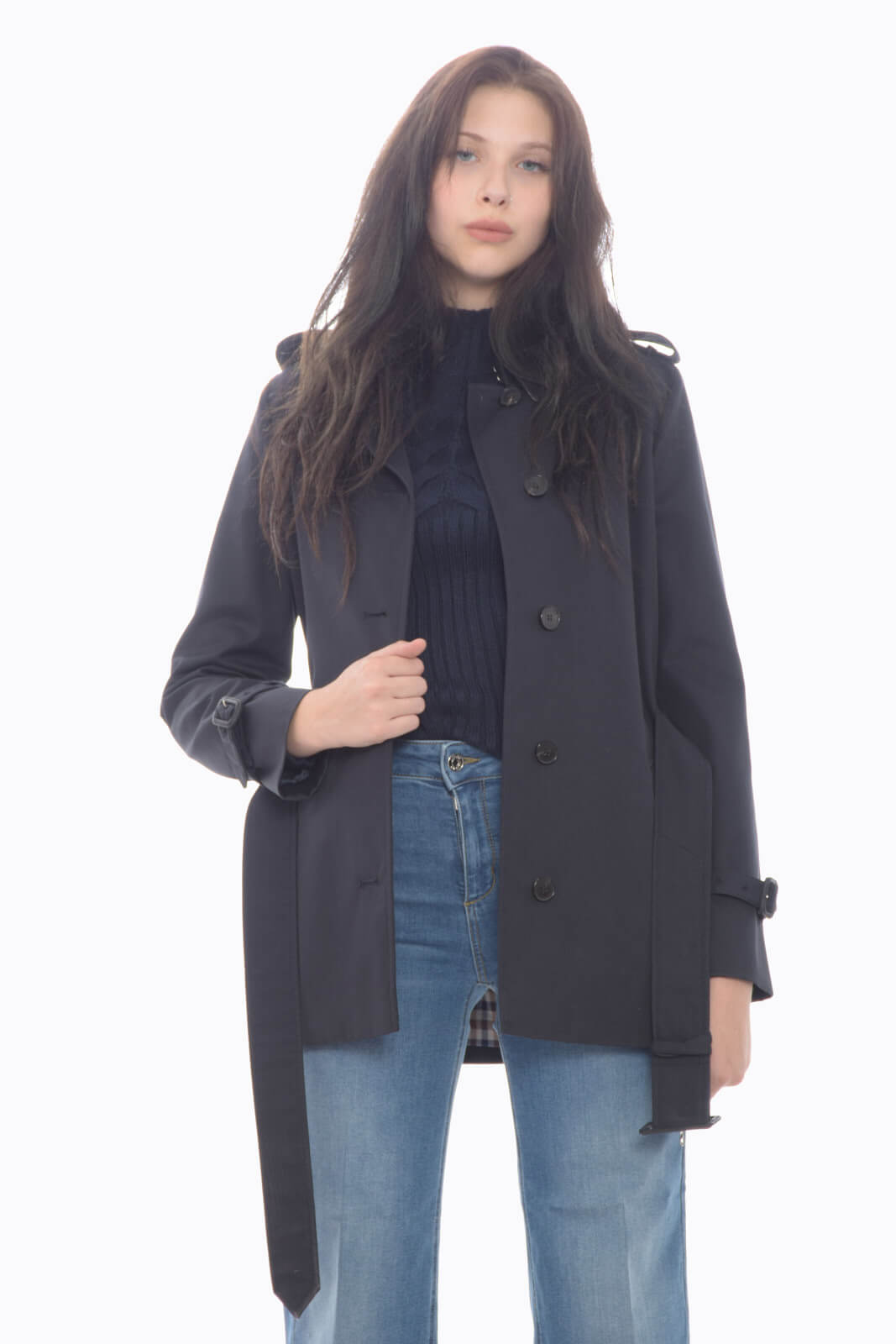 Aquascutum navy hotsell trench coat