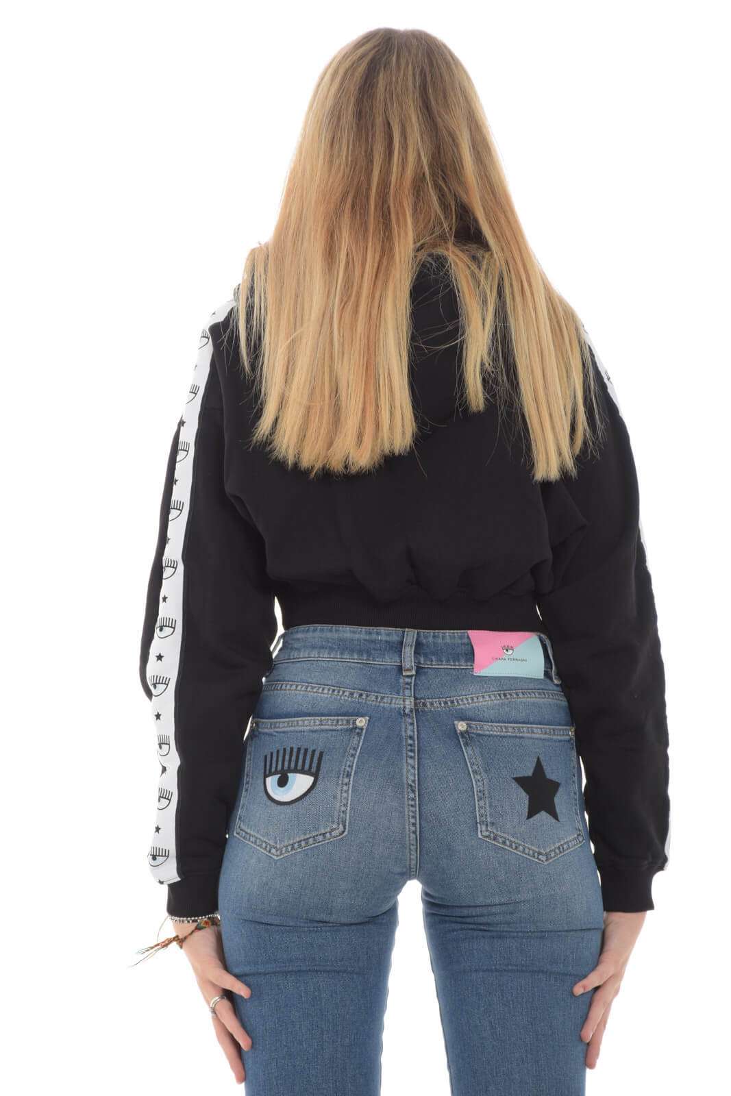 Chiara Ferragni Logomania Tape felpa donna con bande